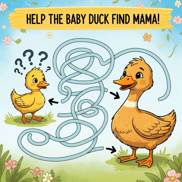 Baby Duck Maze Printable – Fun Brain Game for Kids