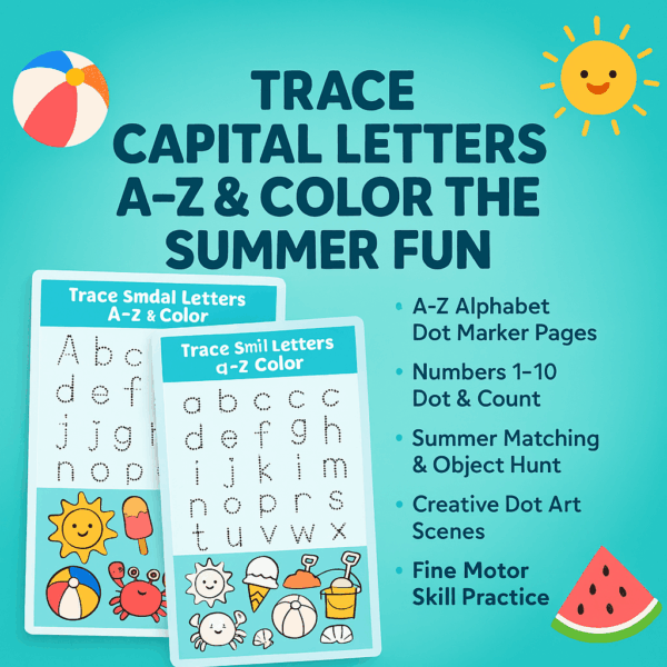 Summer Dot Marker Worksheets – Fun Printable PDF for Kids