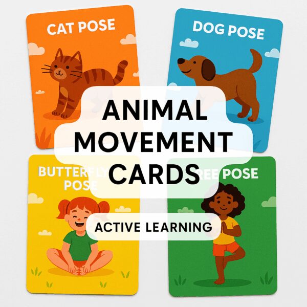 Animal Movement Cards – Kids Yoga Flashcards Printable