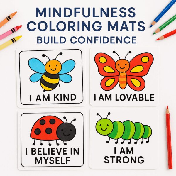 Mindfulness Coloring & Affirmation Mats – Build Confidence