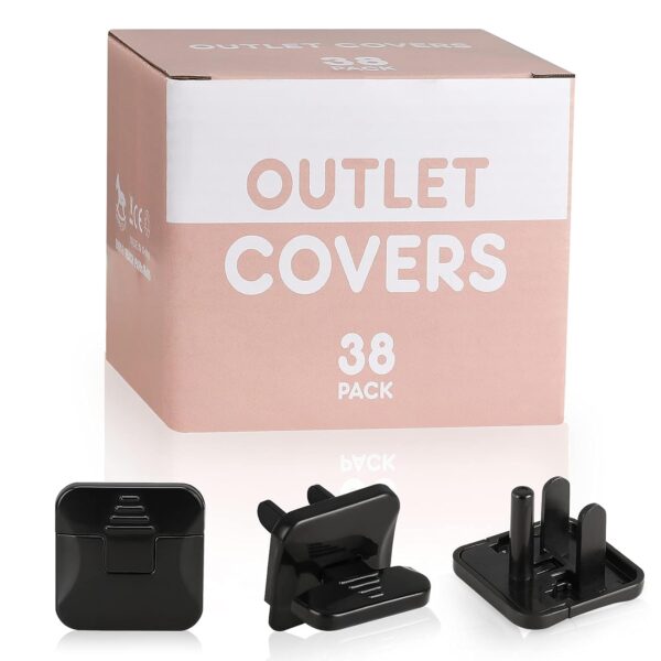 Outlet Covers Babepai 38-Pack Black Child Proof Electrical Protector Safety Improved Baby Safety Plug Covers