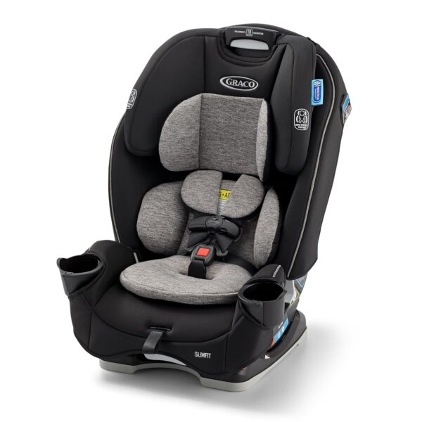 Graco Slimfit 3-in-1 Convertible Car Seat, Ultra-Space-Saving Design, Jarret, Suitable for Rear and Forward-Facing, Highback Booster Seat with 10-Position Headrest
