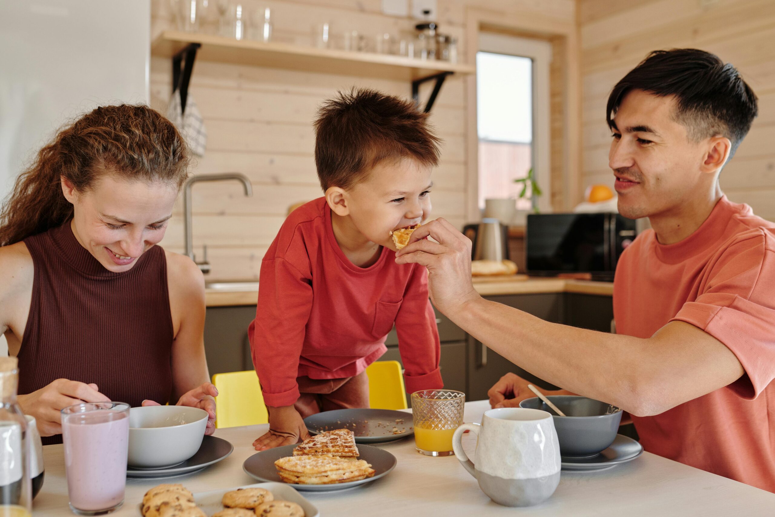 Parent and child sharing a calm moment during morning routine